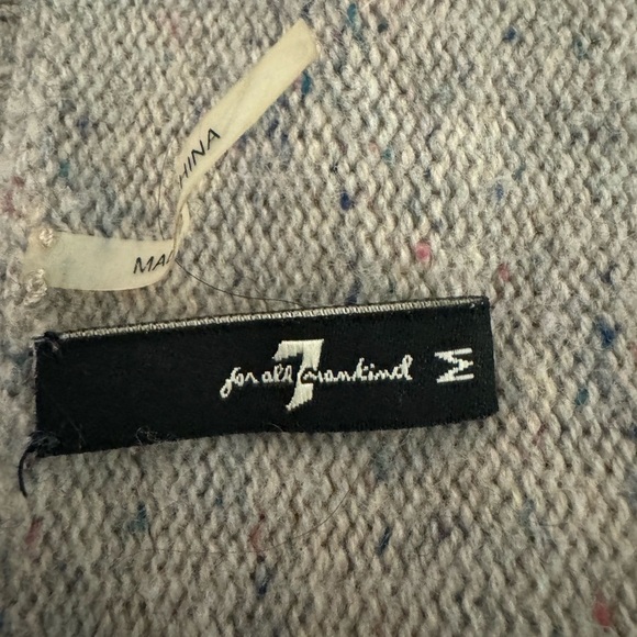 7 For All Mankind Wool/Cashmere Long Scoopneck Sweater Size M Taupe - Picture 6 of 12